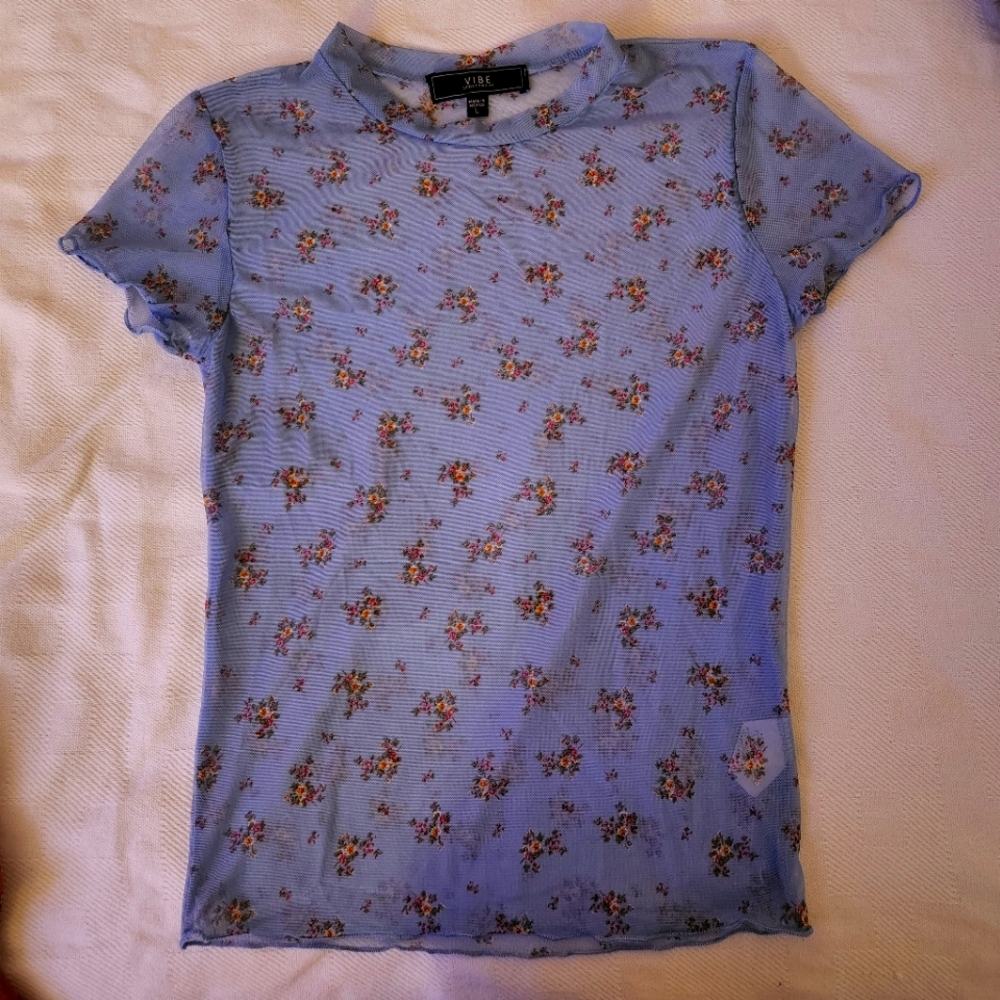 Vibe, Large, Mesh Blue with Red Flowers